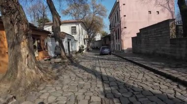 Filibe, Bulgaristan - 7 Şubat 2025 - Filibe Eski Kentinde tarihi binalar