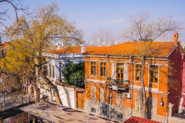 Filibe, Bulgaristan - 4 Şubat 2025 - Eski Filibe 'deki tarihi binaları restore etti