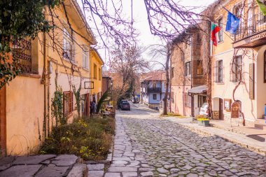 Filibe, Bulgaristan - 4 Şubat 2025 - Eski Filibe 'deki tarihi binaları restore etti