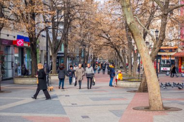 Filibe, Bulgaristan - 7 Şubat 2025 - Kapana, Filibe 'de sokak sahnesi
