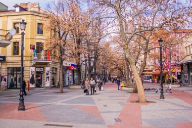 Filibe, Bulgaristan - 7 Şubat 2025 - Kapana, Filibe 'de sokak sahnesi