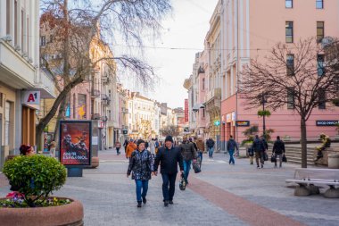 Filibe, Bulgaristan - 7 Şubat 2025 - Kapana, Filibe 'de sokak sahnesi