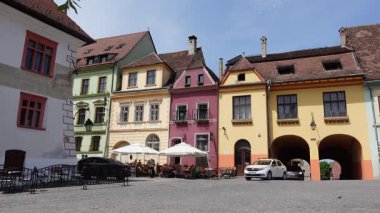 Sighisoara, Romanya - 7 Nisan 2025 - Sighisoara 'nın tarihi merkezi