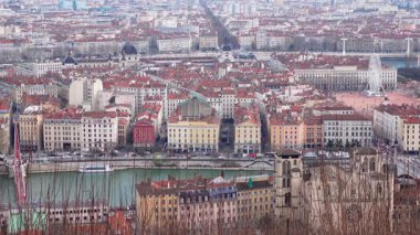 Fransa, Lyon 'un Parc des Hauteurs' dan havadan panoramik görüntüsü
