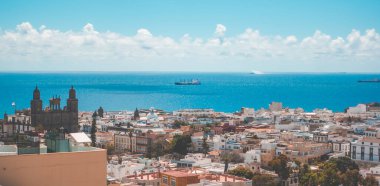 Vegueta 'nın Panorama Manzarası - Las Palmas İspanya Kanarya Katedrali' nden görüldü 