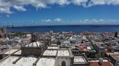 Aerial view of the Vegueta District in Las Palmas, Gran Canaria, Spain