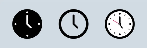 时钟图标设置在不同的设计风格 矢量时间和时钟图标集 — 图库矢量图片