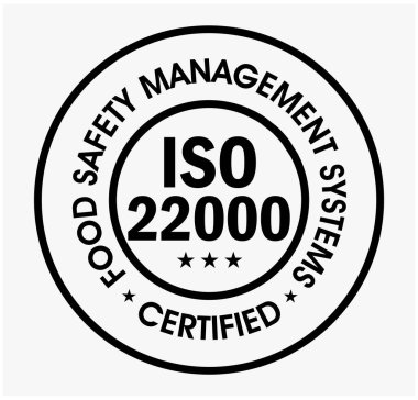 Gıda güvenliği yönetim sistemi onaylandı, izo22000 vektör simgesi