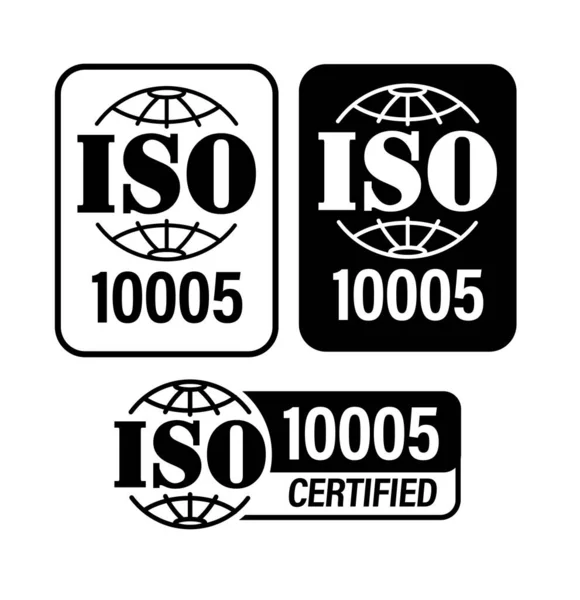 Qualitätsmanagementsysteme Zertifiziert Iso 10005 Vektorsymbol — Stockvektor