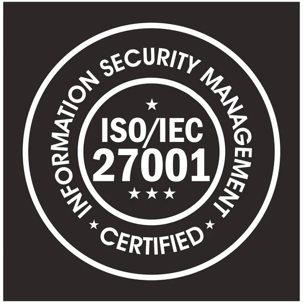 Iso 27001 Certified Vector Icon Informační Bezpečnostní Řízení Abstract — Stockový vektor
