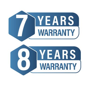 Garanti soyut. 7 yıl garanti, 8 yıl garanti sembolleri.
