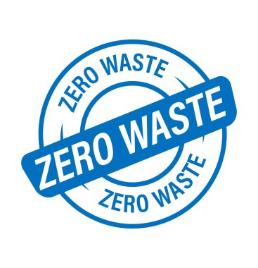 'sıfır atık' vektör simgesi, mavi renkli