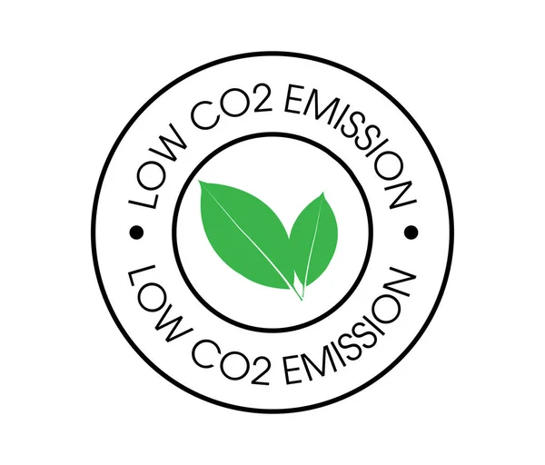 Low Co2 Emission Vector Icon Leaf Symbol Black Color — Stock Vector