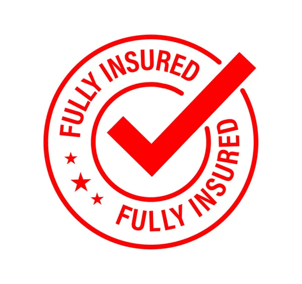 Fully Insured Vector Icon Red Color — Stock Vector