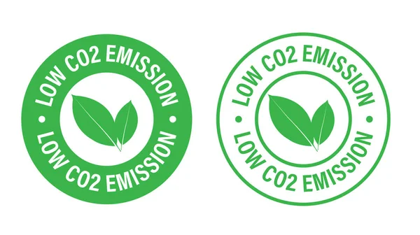 düşük karbon emisyonu soyut. Yapraklı düşük CO2 emisyon vektör simgesi, yeşil renkli
