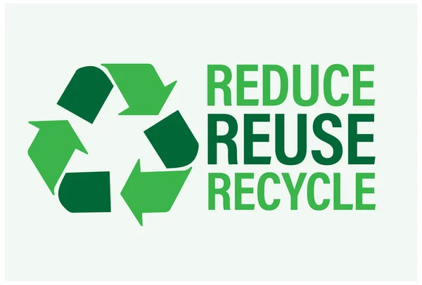 Μείωση Επαναχρησιμοποίησης Σύνολο Διανυσματικών Συμβόλων Ανακύκλωσης Επίπεδο Εικονίδιο — Διανυσματικό Αρχείο