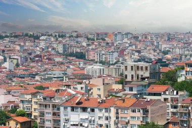 İstanbul panorama ve panoramik manzara Türkiye 'nin bayır ilçesindeki eski evler