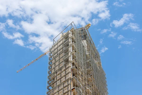 stock image Construction of residential houses in the microdistricts