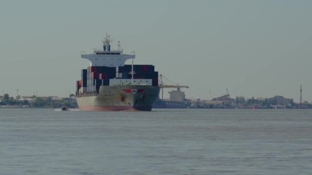 Containerschiff Wan Hay 171 Lines Import Export Handel Handel Logistik — Stockvideo