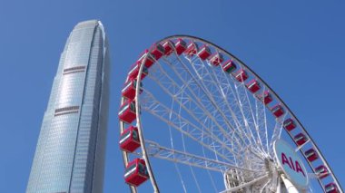 Gözlem Çarkı AIA İki Uluslararası Finans Merkezi New Central Harborfront, Merkez Bölgesi, Hong Kong. 20 Ocak 2024.