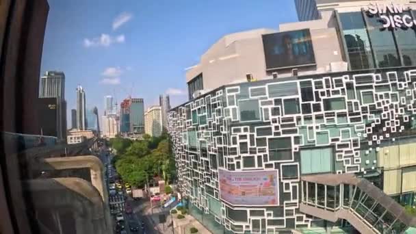 Phaya Thai在大都市市中心的高楼大厦转角处 绿色环保城和商业区全景尽收眼底 2024年2月3日 泰国曼谷 — 图库视频影像