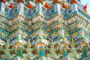 Süs desenleri Bangkok, Tayland 'daki Wat Arun' a yakın..