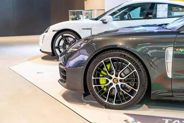 Elektrische Hybride Porsche Taycan Turbo Thailand Bangkok Maart 2024 — Stockfoto