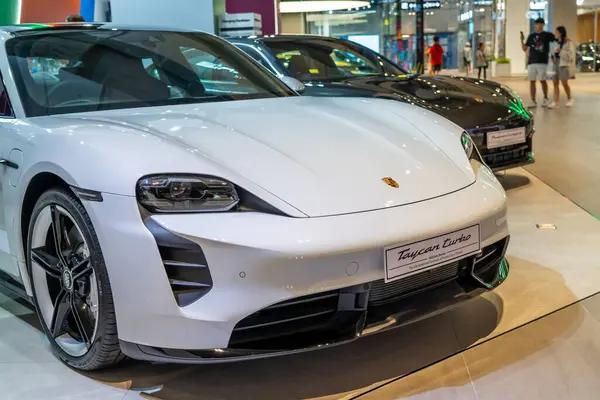 Electric Porsche Taycan Turbo Tailandia Bangkok Marzo 2024 —  Fotos de Stock