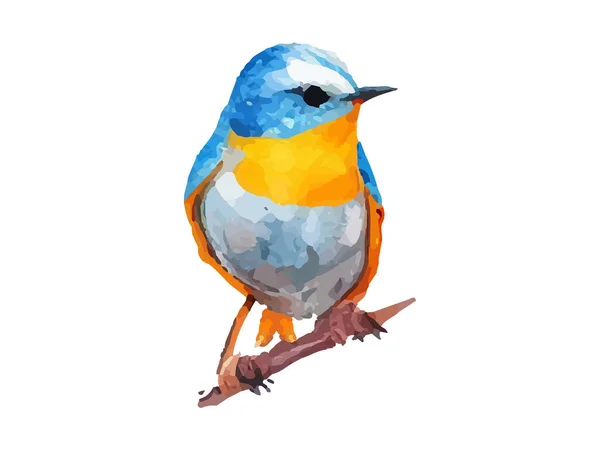 Pássaro Aquarela Pardal Vetor Ilustração Realista Mão Desenhada Pintura Branche — Vetor de Stock