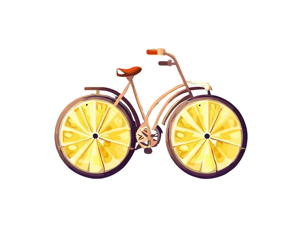 Bicyclette Colorée Avec Des Limes Comme Roues Illustration Vectorielle Isolé — Image vectorielle