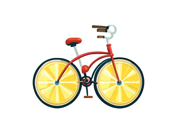 Färgglada Cykel Med Lime Som Hjul Vektor Illustration Isolerad Vit — Stock vektor