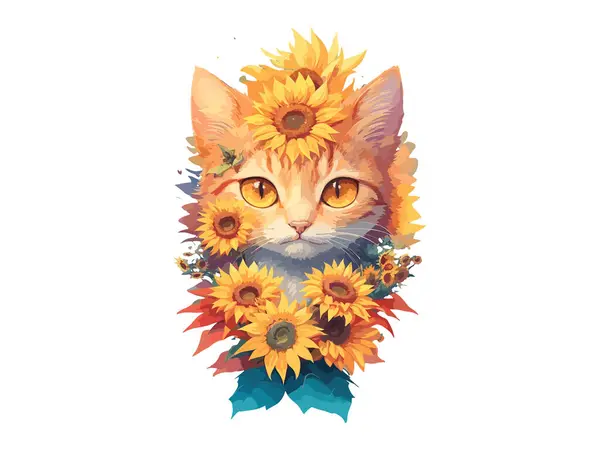 かわいい猫 クリップ アート — ストックベクタ
