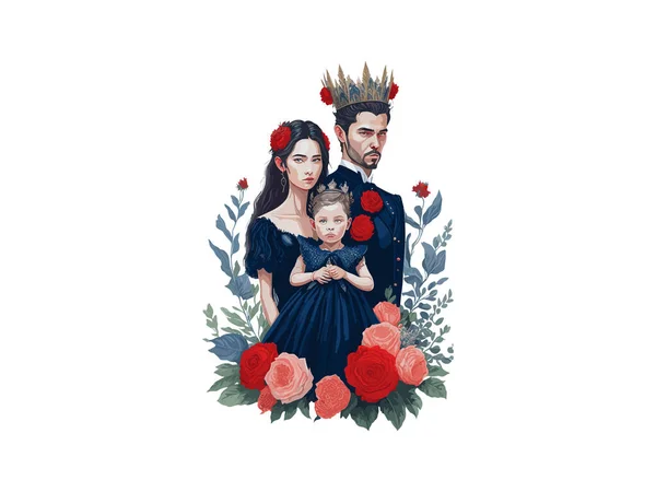 Royal Family Couple Crown Clip Art — Stock Vector