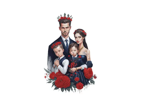 Königliche Familie Paar Mit Krone — Stockvektor
