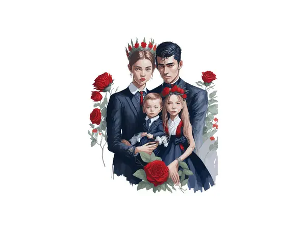 Familia Real Pareja Con Corona Clip Art — Archivo Imágenes Vectoriales
