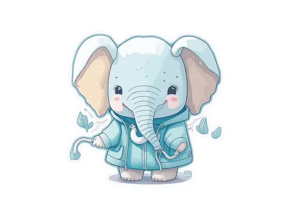 Acuarela Lindo Bebé Elefante Png Clip Arte — Vector de stock