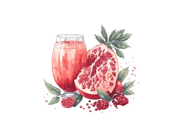 Ananasjuice Kopp Anasjuice Och Frukt Clipart Png Illustration — Stock vektor