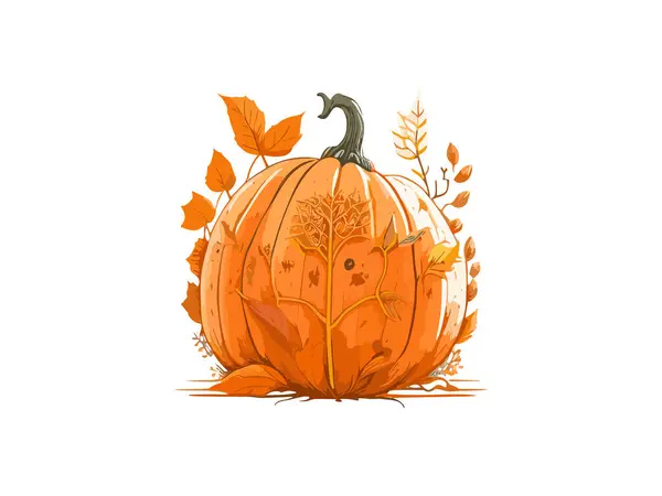 Φθινόπωρο Halloween Harvest Κολοκύθες Vector Εικονογράφηση — Διανυσματικό Αρχείο