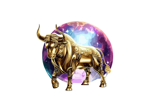 Taurus Zodiak Tekens Astrologie Horoscoop Esoterisch Taurus Constellaties Luxe Gouden — Stockvector
