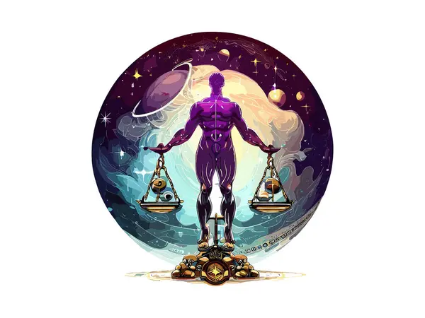 Balance Signes Zodiaque Astrologie Horoscope Ésotérique Constellations Balance Luxary Golden — Image vectorielle