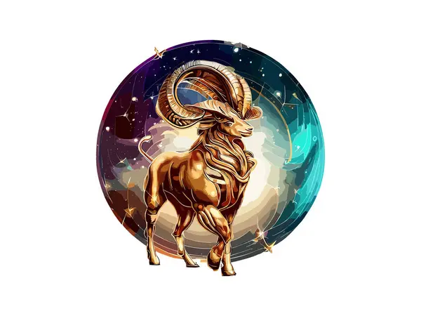 Steenbok Dierenriemtekens Astrologie Horoscoop Esoterisch Sterrenbeelden Luxe Gouden Png Clipart — Stockvector