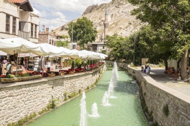 Konya 'daki Sille Village manzarası. Sille eski bir Yunan köyüdür ve Konya 'da daha popüler bir turistik merkezdir..