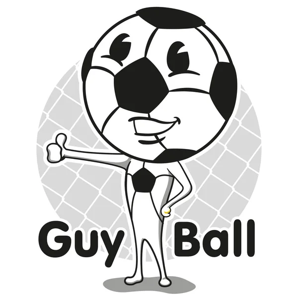 Soccer Ball Mascot Illustration Doing Sign Ideal Educational Advertising Materials — Stock Vector