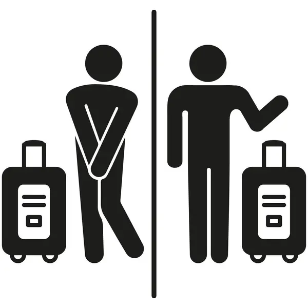 아이콘 여행자의 화장실 카탈로그 뉴스레터 자료에 이상적 스톡 일러스트레이션