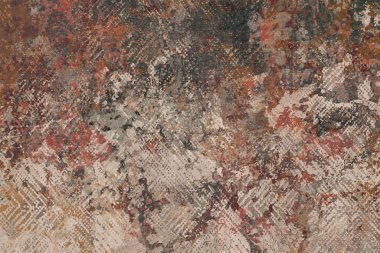 Yüksek çözünürlüklü desenli Geometrik Halı Deseni beyaz tuval üzerinde izole edilmiş renkler