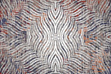 Yüksek çözünürlüklü desenli Geometrik Halı Deseni beyaz tuval üzerinde izole edilmiş renkler