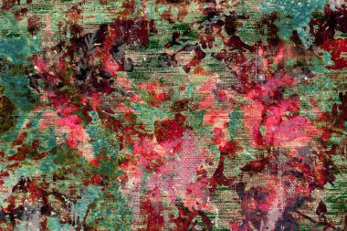 Yüksek çözünürlüklü desenli çiçekli halı deseni beyaz tuval üzerinde izole edilmiş renkler