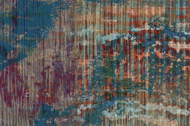 Yüksek çözünürlüklü desenli Geometrik Halı Deseni beyaz tuval üzerinde izole edilmiş renkler