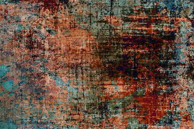 Yüksek çözünürlüklü desenli Geometrik Halı Deseni beyaz tuval üzerinde izole edilmiş renkler