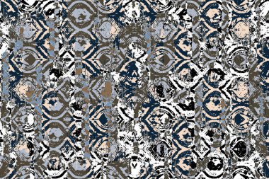 Yüksek çözünürlüklü desenli Geometrik Halı Deseni beyaz tuval üzerinde izole edilmiş renkler